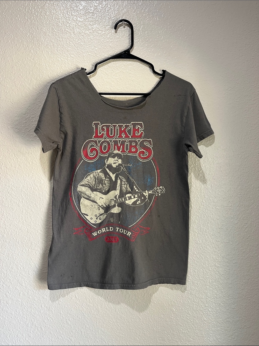 LUKE COMBS Charcoal Graphic Tour T-Shirt Cotton Sz S Casual Street Wear